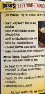 Bush S Easy White Chicken Chili White Chicken Chili Easy White Chili Chicken Recipe White Chicken