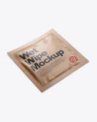 Download Kraft Wet Wipe Pack Mockup Half Side View High Angle Shot Studio Mockups
