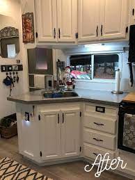 We did not find results for: Beautiful Rv Remodel White Cabinets With Black Hardware Rv Living Remodel Remodeled Campers Camper Makeover