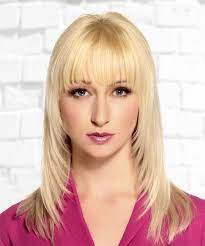 Face framing highlights are a new trend among hairstylist that has finally found the way to create a perfect hairstyle that includes highlights and that would work for anybody. Long Straight Light Blonde Hairstyle With Blunt Cut Bangs