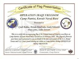 Now the college has added another set of the stars and strips to it was flown with great honor and pride over our nation's embassy, where each day americans fight the global war on. Flag Flown Over Afghanistan Certificate Template African