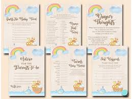 Spanning from the original disney movies to recent disney hits these questions stretch across many years and are perfect for playing with the whole family. Twin Noah S Ark Baby Shower Game Pack Printabell Express