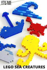 Lego Sea Creatures You Can Build With Free Printable Challenges Lego For Kids Lego Activities Lego Challenge