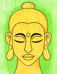 Start off by drawing the eyes and nose on your buddha drawing. How To Draw Buddha Art Projects For Kids