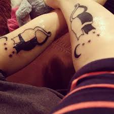 Black And White Cat Tattoo 55 Super Cute Sibling Tattoos To Relive The Undying Bond Every Moment Sibling Tattoos Matching Tattoos For Siblings Matching Tattoos