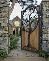 Tree Insert In The Wooden Gate Garden Tree Insert Garden Wooden In Garden Gate Insert Tree Wooden In 2020 Wooden Gates Fence Design Garden Gates