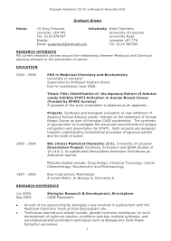 Academic resume is part and parcel of the documents package for postgraduate study entrance. Example Academic Cv