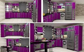 One is against the far gray wall complemented by a row of white floating. Top Glossy Purple Kitchen Cabinets India Best Kitchen Ideas Architecture Design