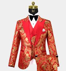 Shop mens clothing for sale online at mensusa. Red And Gold Tuxedo 3 Piece Gentleman S Guru