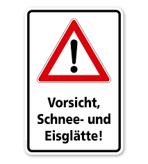 Dann ist es an der zeit, das dach abzudichten. Hinweisschild Vorsicht Schnee Und Eisglatte Wh