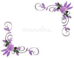 Purple Roses Corner Border Designs Lavender Roses Image And Illustration Compos Ad Lavender Desig Page Borders Design Floral Border Design Page Borders