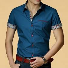 Summer Fashion New Arrival Solid Slim Fit Mens Shirts Short Sleeved Embroidered Cuffs Men Cas Slim Fit Mens Shirts Business Casual Shirts Casual Shirts For Men