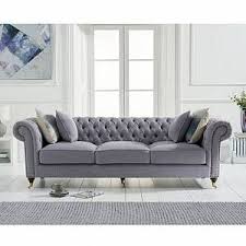 Holbrook Chesterfield 3 Seater Sofa In Grey Linen Furniture In Fashion Chesterfield Sofa Living Room Modern Sofa Living Room Classic Sofa Styles