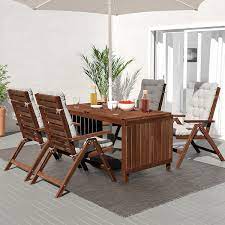 A bit like the kettler corner set (see below), but quite a bit cheaper, this combination of separate seating sections means you can create a sofa in multiple shapes and sizes to suit your space. Applaro Drop Leaf Table Outdoor Brown Stained Brown Ikea