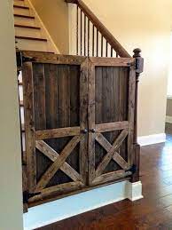 Rustic Styled Doors On Stairs To Keep Small Children Or Pets Off Rustic Furniture Design Barn Door Baby Gate Cheap Home Decor
