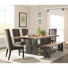 Scott Living Marquette Live Edge Dining Table Set With Bench Coaster Fine Furniture Side Chairs Dining Live Edge Dining Room Live Edge Dining Table