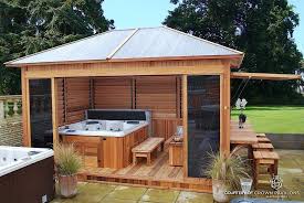 With a spa enclosure from patio enclosures you won't ever have to freeze when walking. Diy Hot Tub Cover Hot Tub Gazebo Hot Tub Room Hot Tub Enclosure Plans