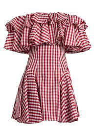 House Of Holland Off The Shoulder Gingham Dress At Off Shoulder Cocktail Dress Gingham Dress Red Off Shoulder Dress