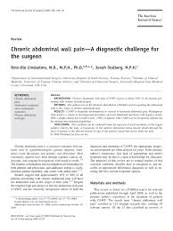 Pdf Chronic Abdominal Wall Pain A Diagnostic Challenge For The Surgeon