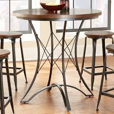 Perfect In Your Bar Or Breakfast Nook This Round 36 Inch Counter Height Kitchen Dining Table Stands Tall And Has Strong Transitional Style Counter Height Pub Table Counter Height Dining Table Dining