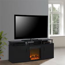 Black 70 Inch Tv Stand Wade Logan Elian Tv Stand For Tvs Up To 70 With Fireplace Included Wayfair Fireplace Tv Stand Fireplace Tv Electric Fireplace Tv Stand