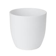 Geometic white succulent plant pots mini succulent planter ceramic flower planter pot with bamboo trays. White Ceramic Round Plant Pot Dia 27cm Diy At B Q