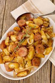 Ravioli with apple chicken sausage. Roasted Chicken Sausage With Potatoes And Apples Recipe Mygourmetconnection