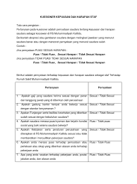 Pemuda adalah harapan bangsa, pemuda zaman sekarang harus bisa meniru semangat perjuangan para pemuda pada. Kuesioner Kepuasan Dan Harapan Staf