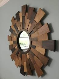 Wood Wall Art Dimensional Wood Wall Art Sunburst Wood Etsy In 2021 Wood Framed Mirror Wood Mirror Vintage Mirror Wall