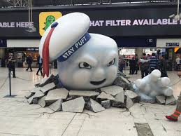 Giant Stay Puft Marshmallow Man Spotted At Waterloo Station In Ghostbusters Pr Stunt Waterloo Station Stay Puft Marshmallows Stay Puft