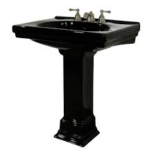 black pedestal sink for small bathroom