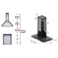 For ductless range hoods that do not channel air to the outside like ducted range hoods, the air is recirculated back into the kitchen after being filtered. Zline 30 In Island Mount Range Hood In Black Stainless Steel Bske2in Premium Home Source