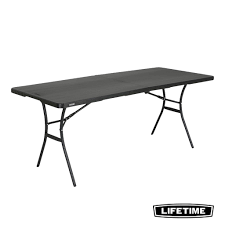 Fold in half lifetime folding table made with lightweight plastic and a steel frame. Lifetime 6 Ft Fold In Half Table Black Shopee Philippines