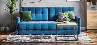 Синий диван лофт