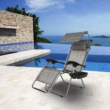 Shop the latest chaise lounge chair zero gravity deals on aliexpress. Folding Lounge Chair With Adjustable Canopy Zero Gravity Outdoor Chaise Lounges With Headrest Strong Steel Pipes And Breathable Textilene Lawn Chairs For Patio Camping Beach Deck S1638 Walmart Com Walmart Com