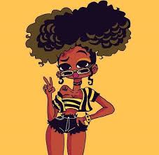 Black And Yellow Cartoon Black Drawings And Female Image Belezas Negras Design De Bonecos Animados Desenhos Coloridos Tumblr