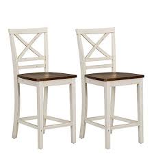 Standard Furniture Amelia 2 Pack Counter Height Chair White Brown Counter Height Chairs Counter Height Bar Stools Bar Stools
