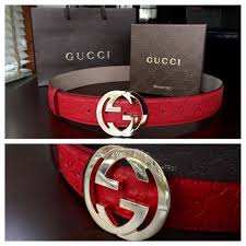 Black And Red Designer Belt All Red Gucci Belt 32 34 Men S Still Like New My Boyfriend Put The Tag Back On But He Did Worn It Like Two Tim Red Gucci Belt Gucci Belt Gucci Belt