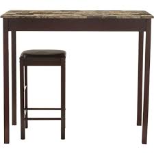 This set features a simple rectangular table on long sturdy legs with two backless counter height the rich espresso finish gives this piece an elegant and sophisticated appeal. Linon Home Decor Tavern 3 Piece Espresso Bar Table Set 02859set 01 Kd U The Home Depot