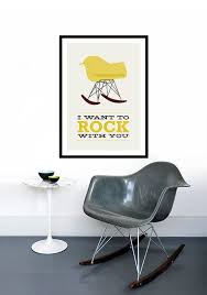 eames poster print mid century modern chair chair vintage etsy modern retro ev icin koltuklar