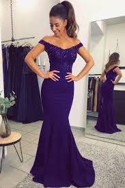 Long Purple Mermaid Bridesmaid Dresses Lace Appliques Off The Shoulder Off Shoulder Bridesmaid Dress Prom Dresses Blue Mermaid Bridesmaid Dresses