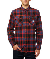 Fox Mens Traildust Flannel Button Up Shirt