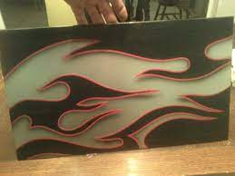 Sample Of Tribal Flames W Drop Shadows Airbrush Airbrush Art Custom Paint Airbrush