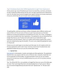 53 auto liker and use it? Top 5 Facebook Auto Liker Apk Applications To Get Free Impressions By Abbasshakhi09 Issuu