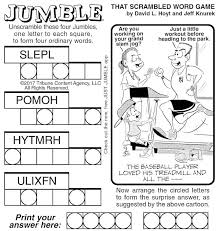Complete the grid by forming four letter words from the clues. Jumble Puzzle To Score A Mental Hit Boomer Magazine