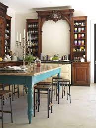 A Healthy Dose Of Drama Kitchens That Use Antique Furniture In Lieu Of Wall Hung Cabinets Kitchen Remodel Dining Furniture Kitchen Furniture