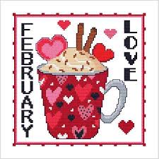 Visit and like my facebook page. A Year Of Mugs February Cross Stitch Pattern By Marcia Manning Crosstitch Com