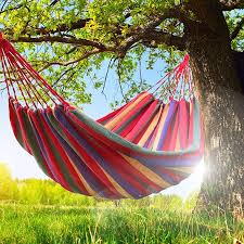 Hotbest Rainbow Outdoor Hammock Leisure Portable Travel Hammock Canvas Hammocks Ultralight Camping Hammock With Backpack Walmart Com In 2020 Outdoor Hammock Travel Hammock Garden Hammock