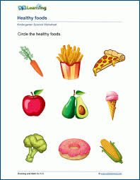 Students will learn about how diet affects our likelihood to fight off infections and. Healthy Foods Worksheets K5 Learning