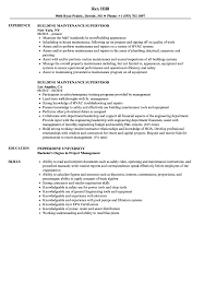 You may also want to include a headline or summary statement that clearly communicates your goals and qualifications. Building Maintenance Supervisor Resume Samples Velvet Jobs